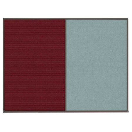 United Visual Products Triple Door Radius Corkboard, 72"X48", W UV80055-WHITE-DBURGU
